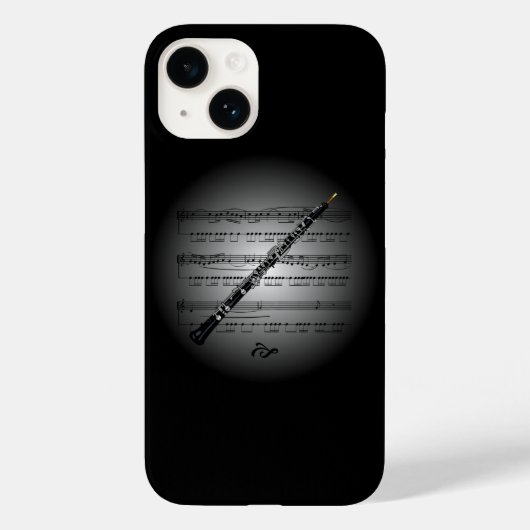 Avant Garde ~ Oboe auf Globe mit Notenmusik Case-Mate iPhone Hülle (Rückseite)