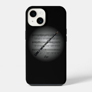 Avant Garde ~ Oboe auf Globus mit Notenblatt iPhone 14 Hülle