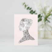 Avant Garde Pink Blütenmädchen Postkarte (Stehend Vorderseite)