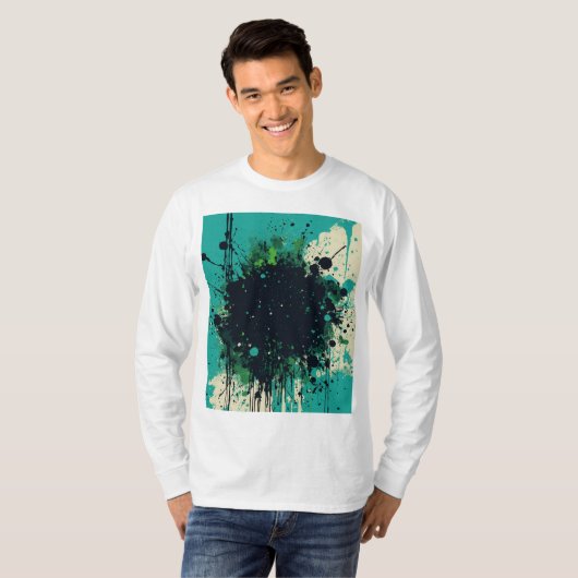 Avant-Garde-Spritzer: High-End-Futuristic-Designer T-Shirt (Vorne ganz)