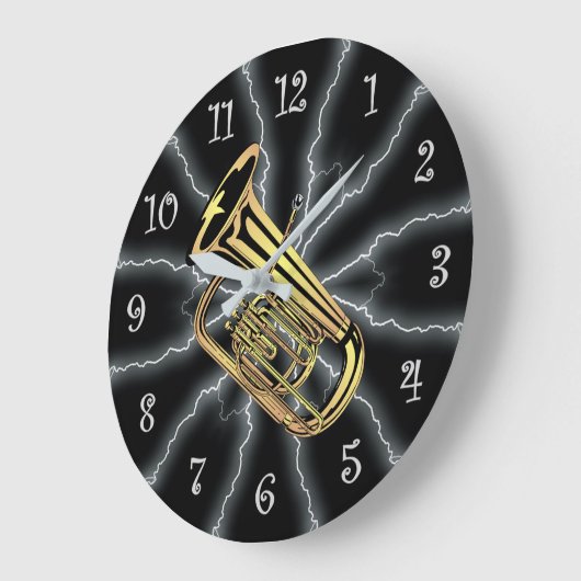 Avant-Garde ~ Tuba Lighting 01 B ~ Black/Silver~ Große Wanduhr (Winkel)