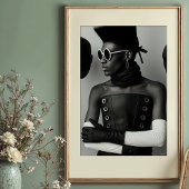 Avant-Garde-Vision: Fettfarbene monochrome Mode Poster