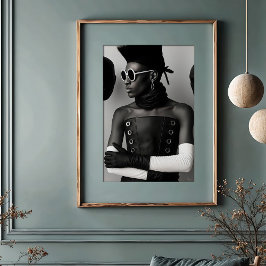 Avant-Garde-Vision: Fettfarbene monochrome Mode Poster