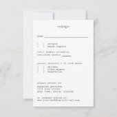 Avant-Garde White Minimalistisch Simple Wedding RSVP Karte (Vorderseite)