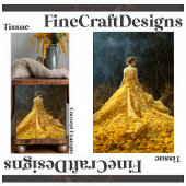 Avantgarde Gelbe Blume Kleid Righ Decoupage 124 Seidenpapier