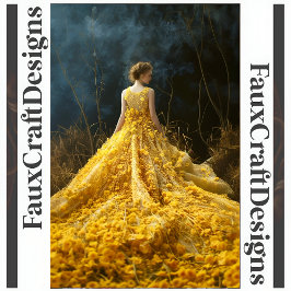 Avantgarde Gelbe Blume Kleid Righ Decoupage 124 Seidenpapier