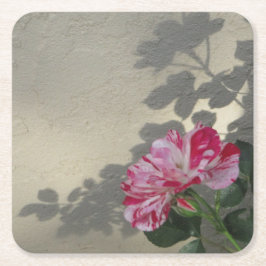 Avantgarde-Rose und Schatten Rechteckiger Pappuntersetzer