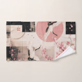 Avantgarde-Sakura- und Kranichharmonie Badhandtuch Set (Handtuch)