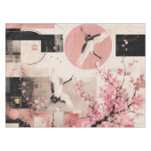 Avantgarde-Sakura- und Kranichharmonie Tischdecke (Vorderseite (Horizontal))