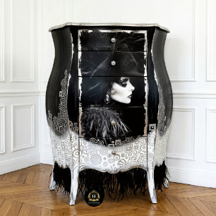 Avantgarde Schwarz-Weiß Mode Decoupage Seidenpapier