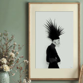 Avantgarde-Silhouette: Dunkles Elegance-Portrait Poster