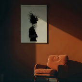 Avantgarde-Silhouette: Dunkles Elegance-Portrait Poster