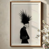 Avantgarde-Silhouette: Dunkles Elegance-Portrait Poster
