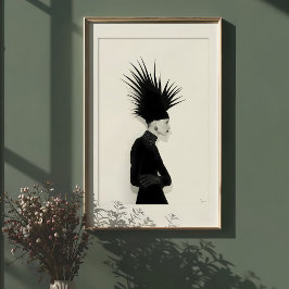 Avantgarde-Silhouette: Dunkles Elegance-Portrait Poster