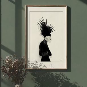 Avantgarde-Silhouette: Dunkles Elegance-Portrait Poster