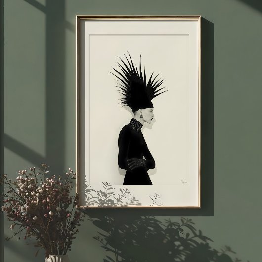 Avantgarde-Silhouette: Dunkles Elegance-Portrait Poster