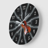 Avantgarde, Violinleuchte 01 B, schwarz/silber~ Große Wanduhr (Winkel)