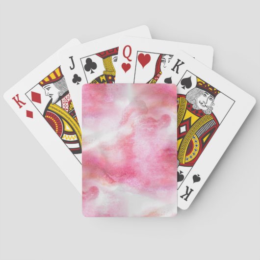 Avantgardehintergrund-Handfarbe der Kunst rote Spielkarten (Rückseite)
