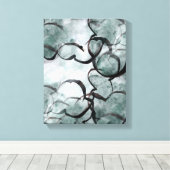 Avantgardistische, schwarze Handfarbe Leinwanddruck (Insitu (Holzboden))