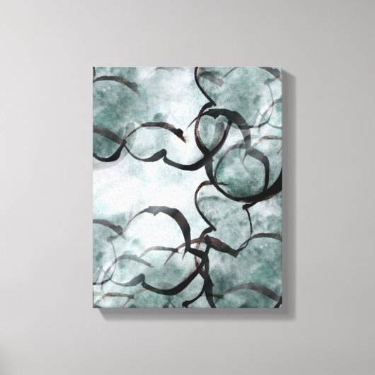 Avantgardistische, schwarze Handfarbe Leinwanddruck (Vorderseite)