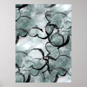 Avantgardistische, schwarze Handfarbe Poster