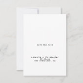 Avantgardistisches Minimalistisches Foto auf der R Save The Date (Vorderseite)