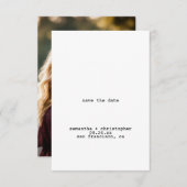 Avantgardistisches Minimalistisches Foto auf der R Save The Date (Vorne/Hinten)