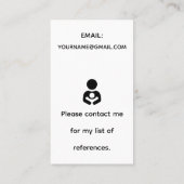 Avatar Cartoon Babysitting Services Business Cards Visitenkarte (Rückseite)