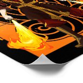 Avatar Der Letzte Luftbender Zuko mit Flammen Graf Poster (Ecke)