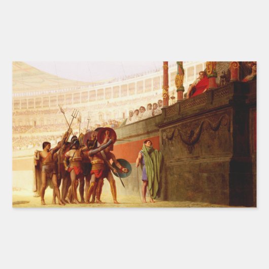 Ave Caesar by Jean-Leon Gerome Rechteckiger Aufkleber (Vorderseite)