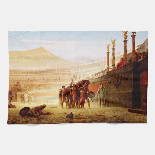 Ave Caesar von Jean-Léon Gérôme Geschirrtuch (Horizontal)