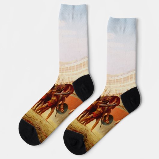 Ave Caesar von Jean-Leon Gerome Socken (Linkes Detail)