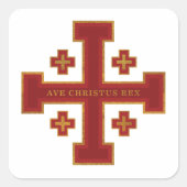 Ave Christus Rex Quadratischer Aufkleber (Vorderseite)