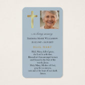 Ave Maria Blaue Funeral-Gebetskarte (Rückseite)