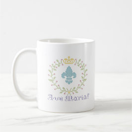 Ave Maria Cross Stitch Look American Tasse w/logo