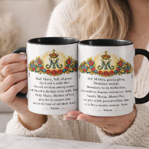 Ave Maria Gebet Englisch & Latein Katholisch Tasse