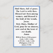 Ave Maria Hail Mary Gebetskarte Visitenkarte (Rückseite)