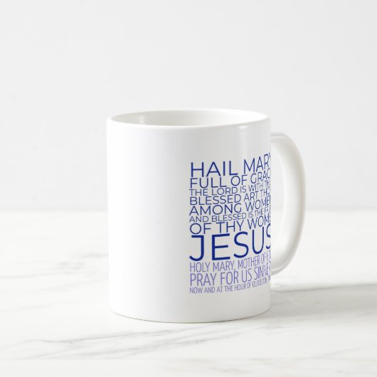 Ave Maria / Hail Mary Latein-Englisch Kaffeetasse (VorderseiteRechts)