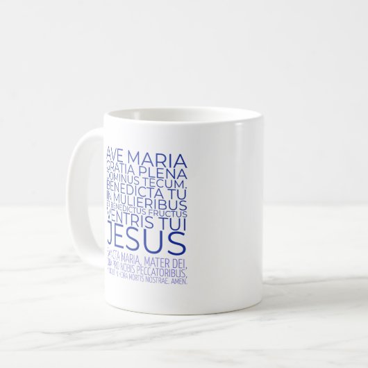 Ave Maria / Hail Mary Latein-Englisch Kaffeetasse (Vorderseite Links)