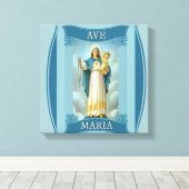 AVE MARIA JUNGFRAU MARY CHRIST CHILD Rosary Leinwanddruck (Insitu (Holzboden))