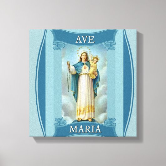AVE MARIA JUNGFRAU MARY CHRIST CHILD Rosary Leinwanddruck (Vorderseite)