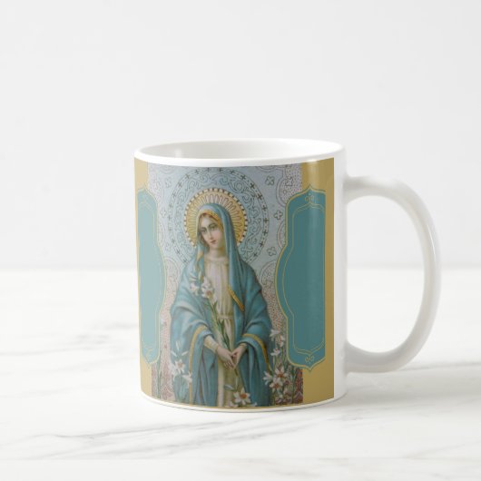 AVE MARIA JUNGFRAU MARY mit LILIEN Kaffeetasse (Rechts)