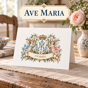 Ave Maria Katholische Marienengel im Vintage-Stil Karte