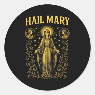 Ave Maria - Lady Guadalupe Christliche Kunst Runder Aufkleber