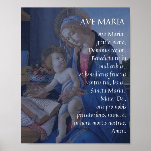 AVE MARIA Latin Prayer Poster (Vorne)