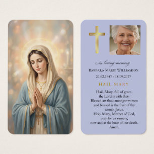 Ave Maria Lila Trauergebetkarte