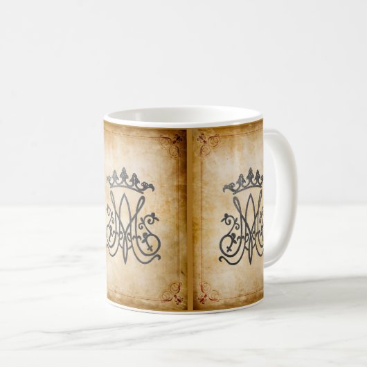 Ave Maria Monogram Kaffeetasse (VorderseiteRechts)