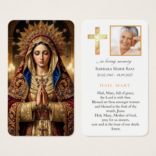 Ave Maria religiöse Trauerkarte (Vorne & Hinten)