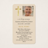 Ave Maria Religiöse Trauerkarte (Rückseite)