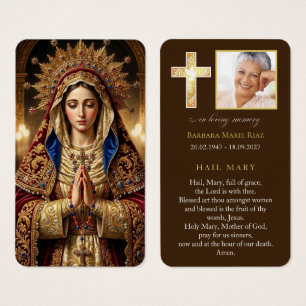 Ave Maria Religiöse Trauerkarte Braun